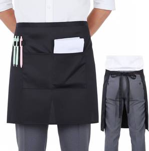 lot 69693 image: Xthrotsenk Chef Work Server Apron with 2 Pockets Black Half Aprons Chef Waist Apron Waitress Restaurant Aprons for Men, Women, Home (Black)