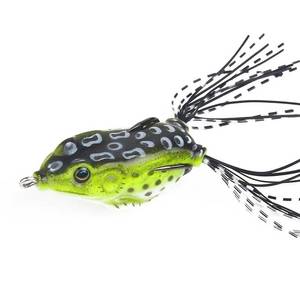 lot 86636 image: NEW Topwater Frog Lures Weedless Hollow Body Bass Fishing Baits 12.5 grm (COLOR 6 GREEN BLACK TOP)
