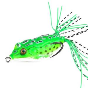 lot 86640 image: NEW Topwater Frog Lures Weedless Hollow Body Bass Fishing Baits 12.5 grm (COLOR 2 GREEN BLACKWHITE)