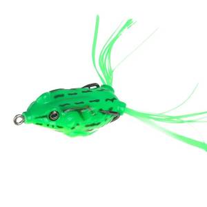 lot 86641 image: NEW Topwater Frog Lures Weedless Hollow Body Bass Fishing Baits 12.5 grm (COLOR 1 GREEN BLACK)