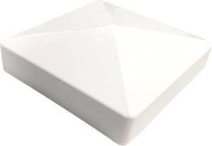 lot 67904 image: 4inch White Vinyl Pyramid Style Fence Post CapVinyl Post Caps Perfect for 4 x 4 Vinyl Fence Post - White PVCVinyl Fence Post Cap 1 pcs