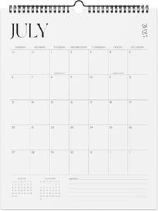 lot 69028 image: 2026-2027 Wall Calendar, 18 Month Hanging Calendar from July 2026 to December 2027, 12 x 15, Twin-Wire Binding, Minimalist Black & White Design for Home, Office, School
