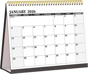 lot 69037 image: Desk Calendar 2026, Desktop Calendar 2026 Standing flip, 8.5 x 11, Jan 2026 - Dec 2026, Stand Up Calendar with Memo Pages, Large Ruled Blocks, Holidays, Thick Paper, Great for Home, School, Office