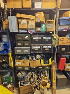 lot 6573 image: Vintage Industrial Metal Cabinet Drawers w Hardware