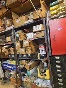 lot 6576 image: Assorted Lot of Tools and Accessories - Shelving Included