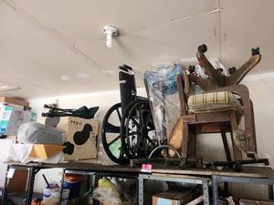 lot 6535 image: Drive Medical Wheelchair, Striped Upholstery Chairs and More