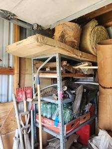 lot 6550 image: Shelving Unit with Contents (BOTTLES DO NOT GO)