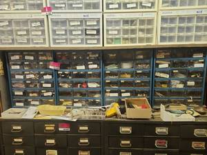 lot 6568 image: Vintage Hardware & Fasteners Drawer Cabinet Lot