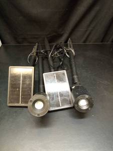 lot 1067 image: Tommy Bahama LED Solar Spotlight - 2 Pack - Retail $57