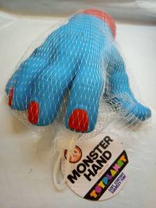 lot 1041 image: Monster Hand Squeeze Toy Blue Red Soft Mesh Squishy - Retail $12