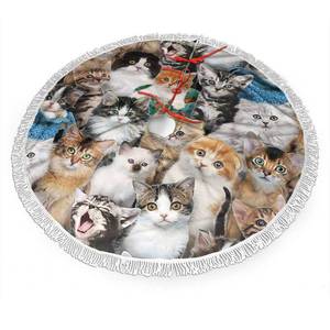 lot 1081 image: NDZHZEO Cute Cats Christmas Tree Skirt 48 Inches Xmas Holiday Ornaments for Halloween Farmhouse Rustic Party Luxury Decorations - Retail $0