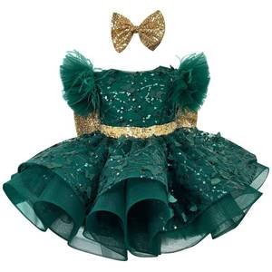 lot 1129 image: Baby Girl Pageant Dress Up Flower Girl Dress Girls Special Occasion Dresses - Retail $51