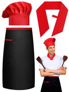 lot 1143 image: Mepase 3 Pcs Hibachi Chef Hat Apron Hachimaki, Teppanyaki Adult Costume - Retail $15