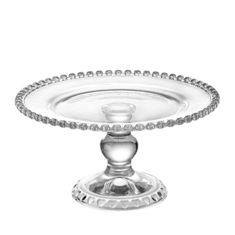 lot 4459 image: Luxshiny Round Decorative Serving Tray 7.67 Crystal Glass Fruit Plate Dessert Tray Cake Display Stand Fruit Serving Platter for Parties Weddings and Home Decor
