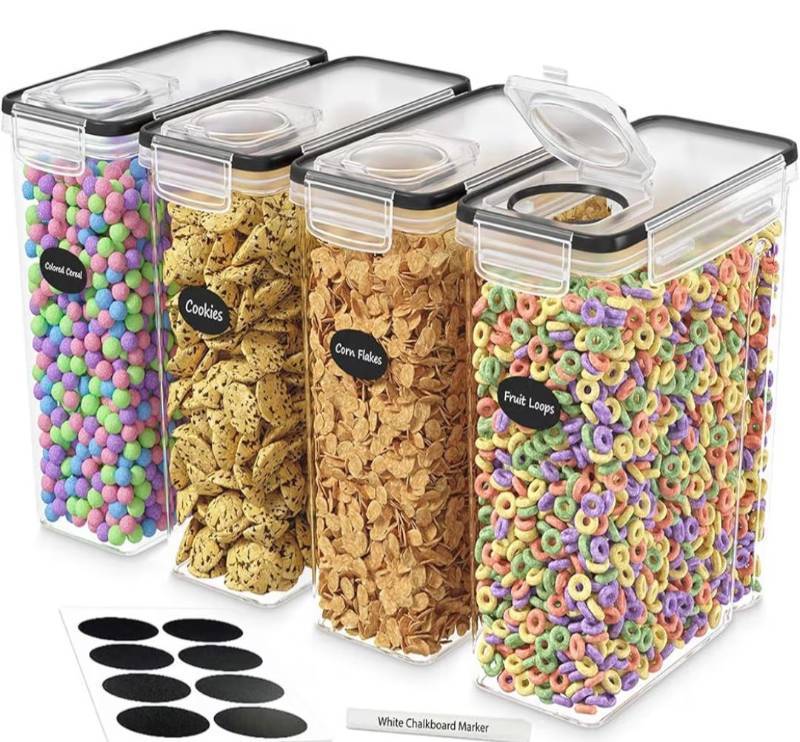lot 5165 image: KITCHEN Cereal Containers Storage Set of 4 Airtight Food Storage Containers with Lids