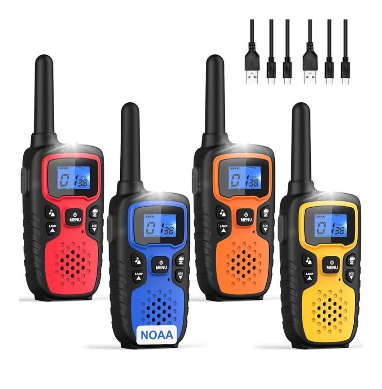 lot 7128 image: Walkie Talkies for Adults Long Range-Rechargeable 4 Pack 2 Way Radios, Hiking Accessories Camping
