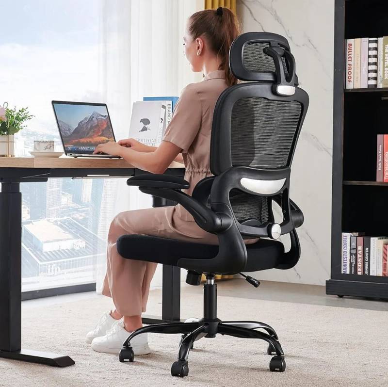 lot 140 image: TRALT Office Chair Ergonomic Desk Chair, 330 LBS Home Mesh Office Desk Chairs with Wheels, Comfortable Gaming Chairs (1, Black)