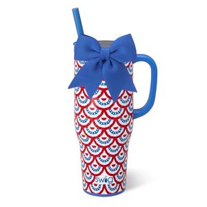 lot 3137 image: Swig Life 40oz Leakproof Mega Mug with Handle & Straw, Liberty Belle