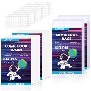 lot 3142 image: YSCare 200 Pack Comic Book Bags & Boards, Acid-Free Backing, 7.15 x 10.5