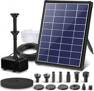 lot 3147 image: Biling 5.5W Solar Fountain Pump with Dry-Run Protection for Bird Bath
