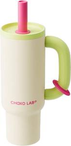 lot 3148 image: CHAKO LAB BaWang Insulated Tumbler with Handle & Straw, 33oz, Green  Lid Damag