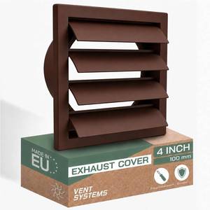 lot 3162 image: Vent Systems 4in Brown Exhaust Vent Cover, ABS Plastic, Louvered Hood
