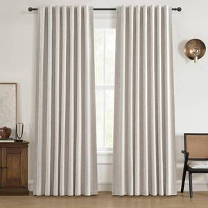 lot 3170 image: Modern Neutral 90-Inch Blackout Sliding Glass Door Curtains, 2-Pack