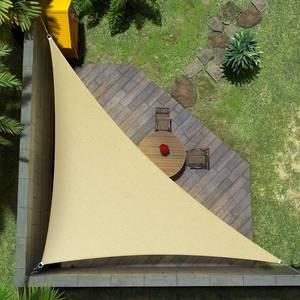 lot 3171 image: Amgo 16x16x22.6 Beige Right Triangle Sun Shade Sail UPF50 200GSM