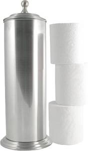 lot 3184 image: LDR Ashton Freestanding Toilet Paper Holder Canister, Brushed Nickel