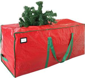lot 3197 image: Cosy Family 7.5 ft Christmas Tree Storage Bag Durable Handles Red