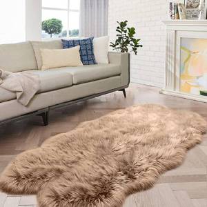 lot 3198 image: ORINOVA Beige Shag Faux Sheepskin Washable 4x6 Fur Rug, Living Room