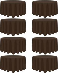lot 3201 image: 8 Packs 120 Inch Brown Round Tablecloth