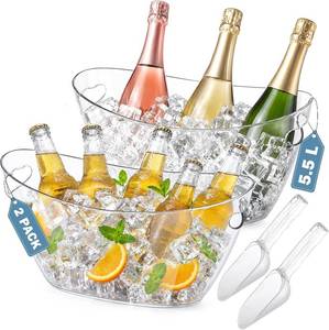 lot 3205 image: tchrules 2 Pack 5.5L Ice Buckets for Parties,Thicked, with 2 Scoops
