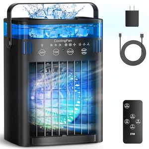 lot 3217 image: Portable Air Conditioner Mini Desktop AC Fan with Remote, 1000ml Water Tank