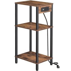 lot 3220 image: Tall Side Table with Charging Station, 30 Inch Tall End Tables Living Room