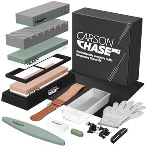 lot 3221 image: 15-Piece Knife Sharpening Stone Kit with 4-Side Grit 4001000 3k8k