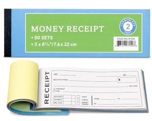 lot 3226 image: PitLite Money & Rent Receipt Book, 2-Part Carbonless, 50 Sets