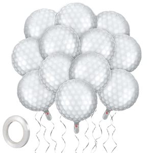 lot 3227 image: Fovths 12 Inflatable Golf Balloons, 18-Inch Foil Balloons for Parties