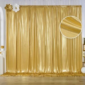 lot 3236 image: Gold Sequin Backdrop Panels, 10x10 ft, 2 Panels 5x10 ft, Party Backdrop