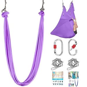 lot 3240 image: 5.5 Yards Aerial silks swing outside yoga hammock,Aerial silk start set