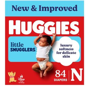 lot 3243 image: Huggies Little Snugglers Newborn Diapers, 84 Count