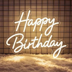 lot 3244 image: Happy Birthday LED Neon Sign for All Birthday Party Decoration Backdrop