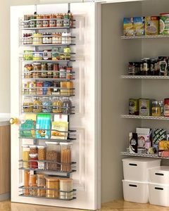 lot 3261 image: Moforoco 9-Tier Over-The-Door Pantry Organizer, Black Spice Rack & Shelves