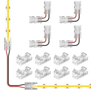 lot 3274 image: PAUTIX 8pcs 2-Pin 8mm COB LED Strip to Wire Connector Clips, 4pc Set