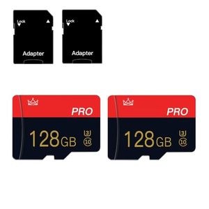 lot 3277 image: 2-Pack MicroSD Card 128GB Class 10 with Adapter for Tablet, Drone