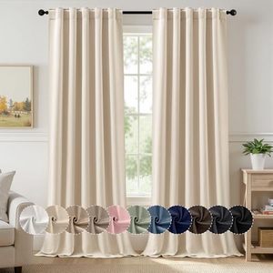 lot 3331 image: MIULEE Cream Beige Pinch Pleat Blackout Curtains 40x96 Inch Length 2 Panels