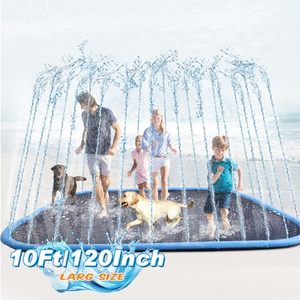 lot 3344 image: Lewtemi 10 ft Extra Large Non-Slip Splash Pad - 120 for Adults, Kids, Dogs