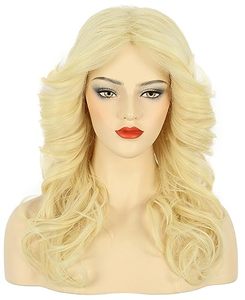 lot 3345 image: karlery Women 70s Feathered Wig Long Blonde Wave Disco Singer Wig
