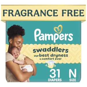 lot 3351 image: Pampers Swaddlers Diapers, Size 0 (up to 10 lb), 31 ct, Absorbent, Skin Safe