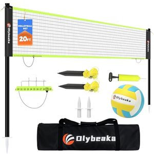 lot 3352 image: Portable Outdoor Volleyball Net Set 20FT, 4 Adjustable Heights